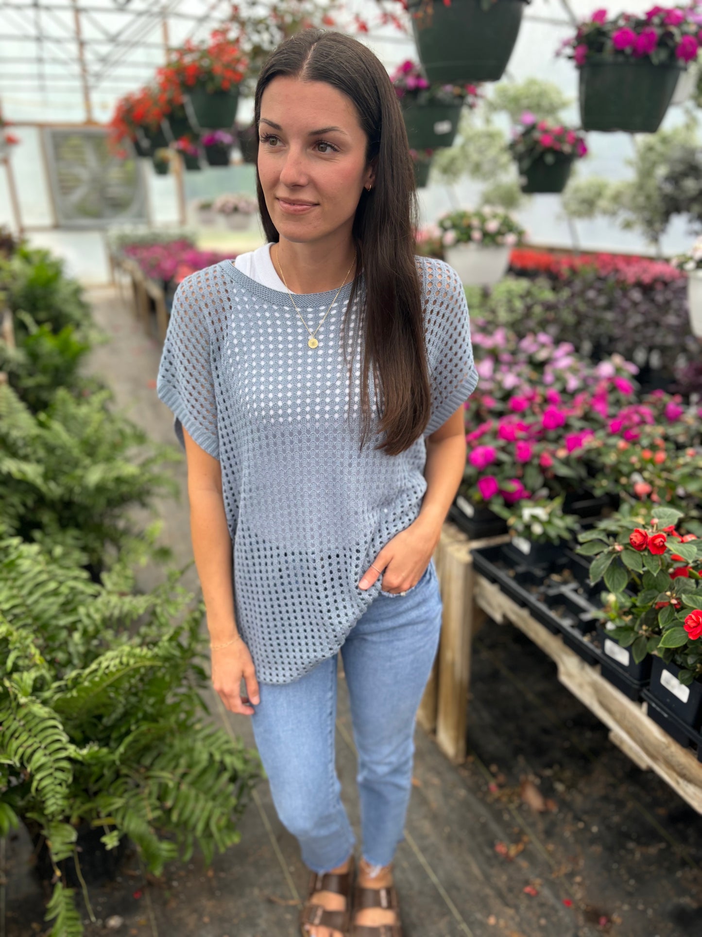 Denim Knit Cover Up