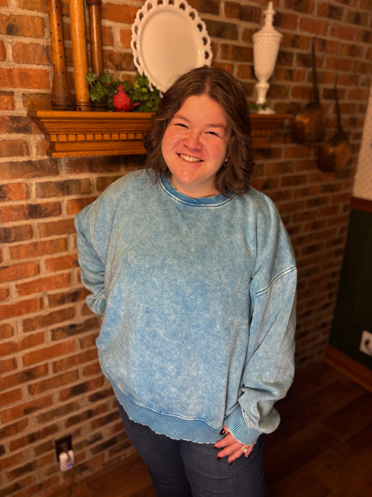 Deep Sky Acid Wash Pullover