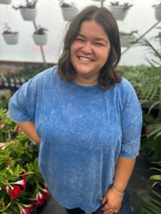 Classic Blue Acid Wash Tee