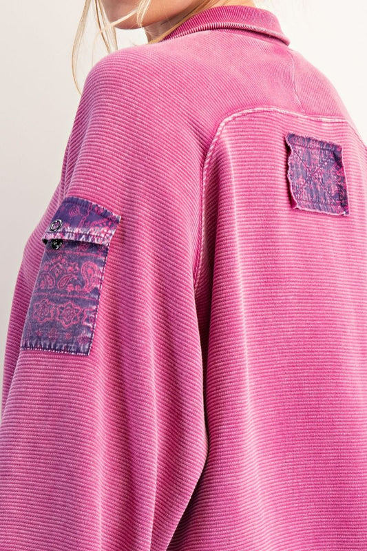 Orchid Button Pullover